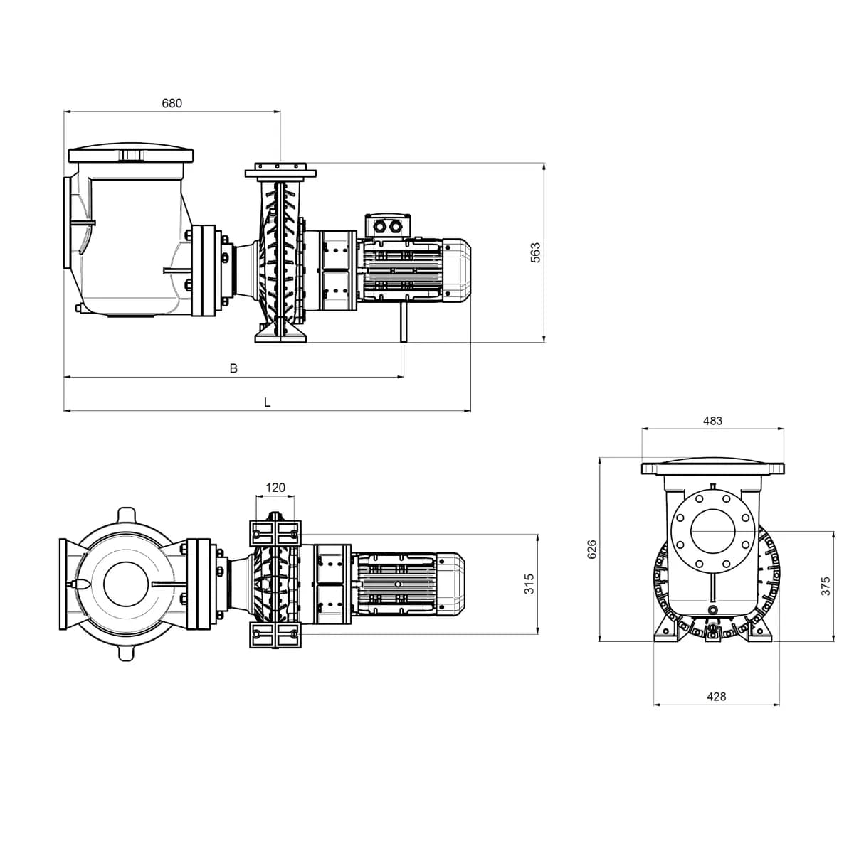 Насос F-GREAT GIANT-127H С префильтром 61 м3/ч H=10 400 B 3,0 кВт