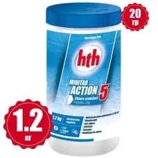 Многофункциональные таблетки стабилизированного хлора 5 в 1 HTH 1,2 кг по 20 гр MINITAB ACTION 5